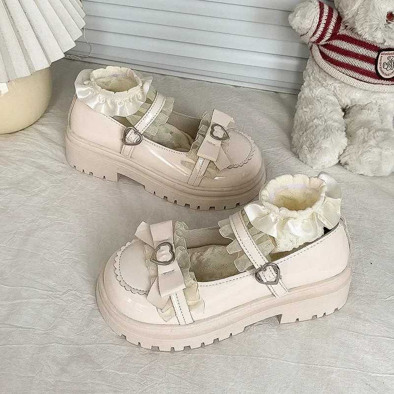 Shoes for Women 2025 New Summer High Quality PU Mary Jane Shoes Round Toe Medium Heel Bow Knot OneWord Buckle Womens Shoes W250910