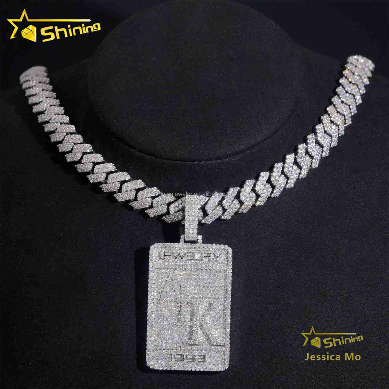 Personalized Rapper Luxury Jewelry Iced Out Honey Comb Setting VVS Moissanite Diamond S925 Silver Pendant for Necklace