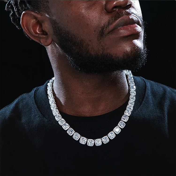 New Luxury 925 Sterling Silver Tennis Chain VVS 925 Moissanite Diamond Iced Bling Geometric Design Moissanite Bracelets Bangles