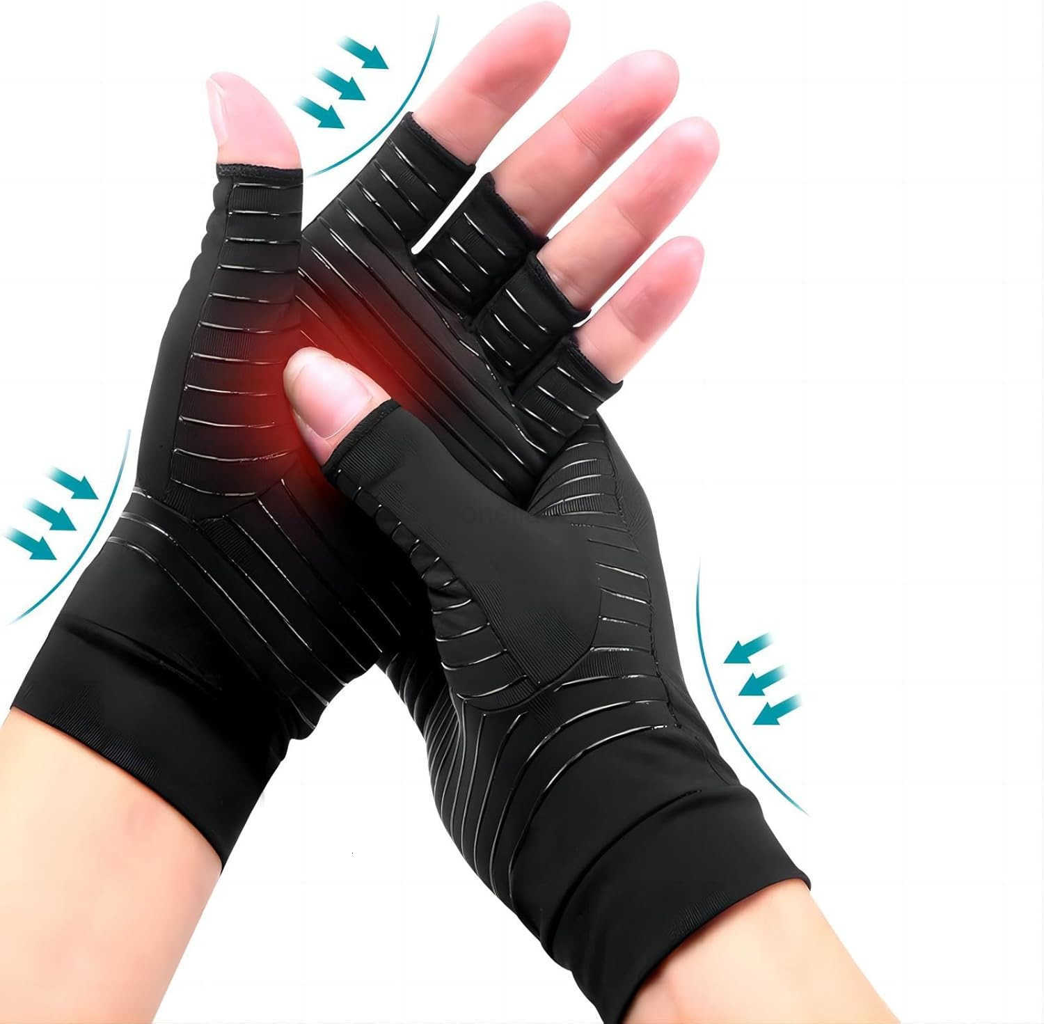 Arthritis Gloves for Women Men Fingerless Breathable Moisture Wicking Arthritis Compression Gloves for Computer Typing and Dailywork of Hands joint Su