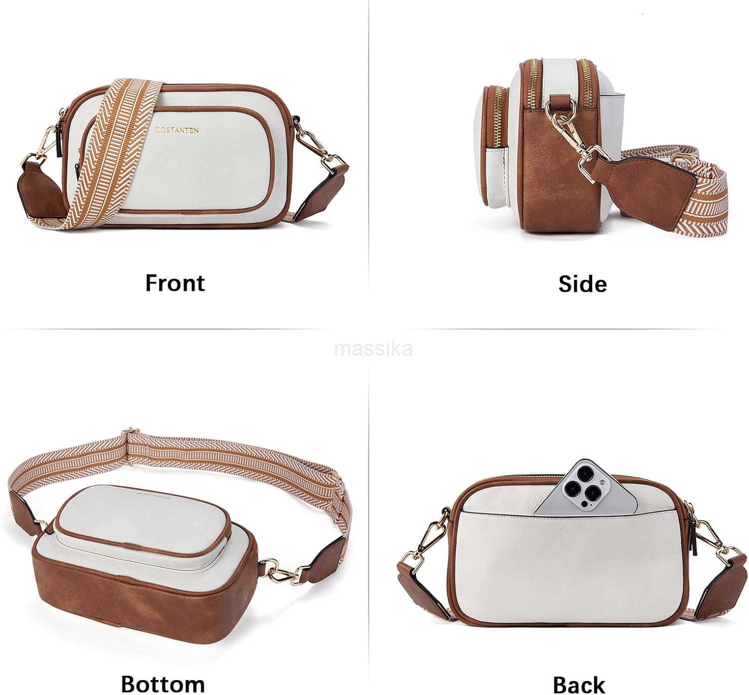 Crossbody Bags for Women Vegan Leather Purses Quilted Shoulder Handbags with Adjustable Shoulder Strap M250910