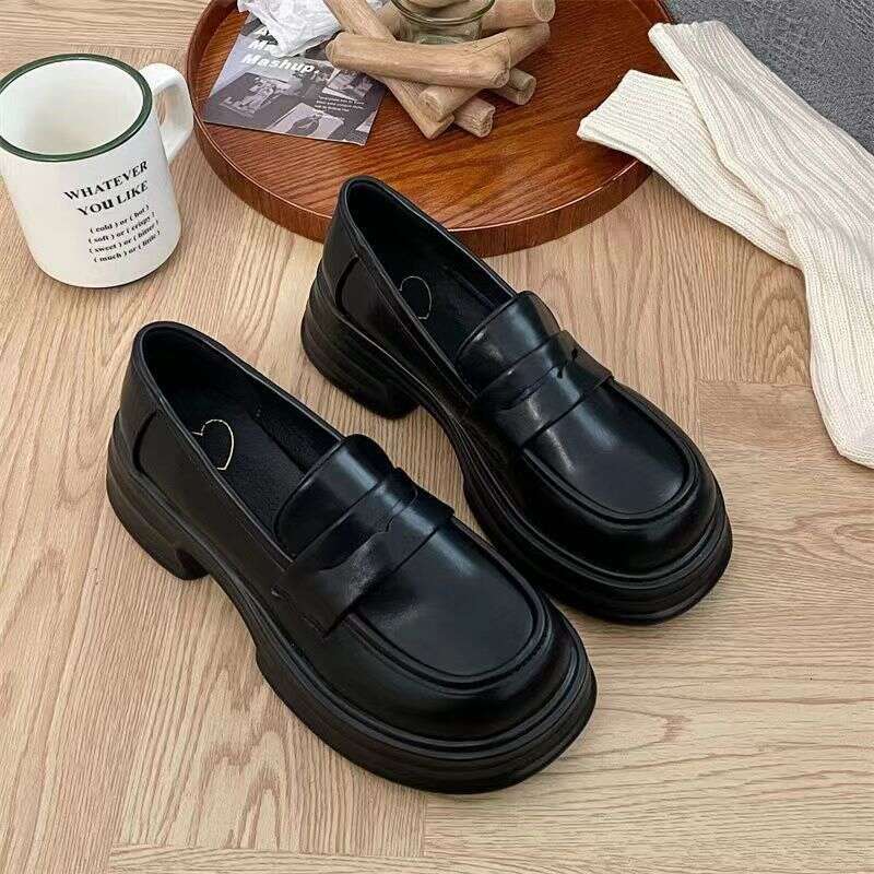 French Thick-Soled Women's Leather 2025 New Spring and Autumn Designer Shoe British Style Single JK Mary Jane Shoes