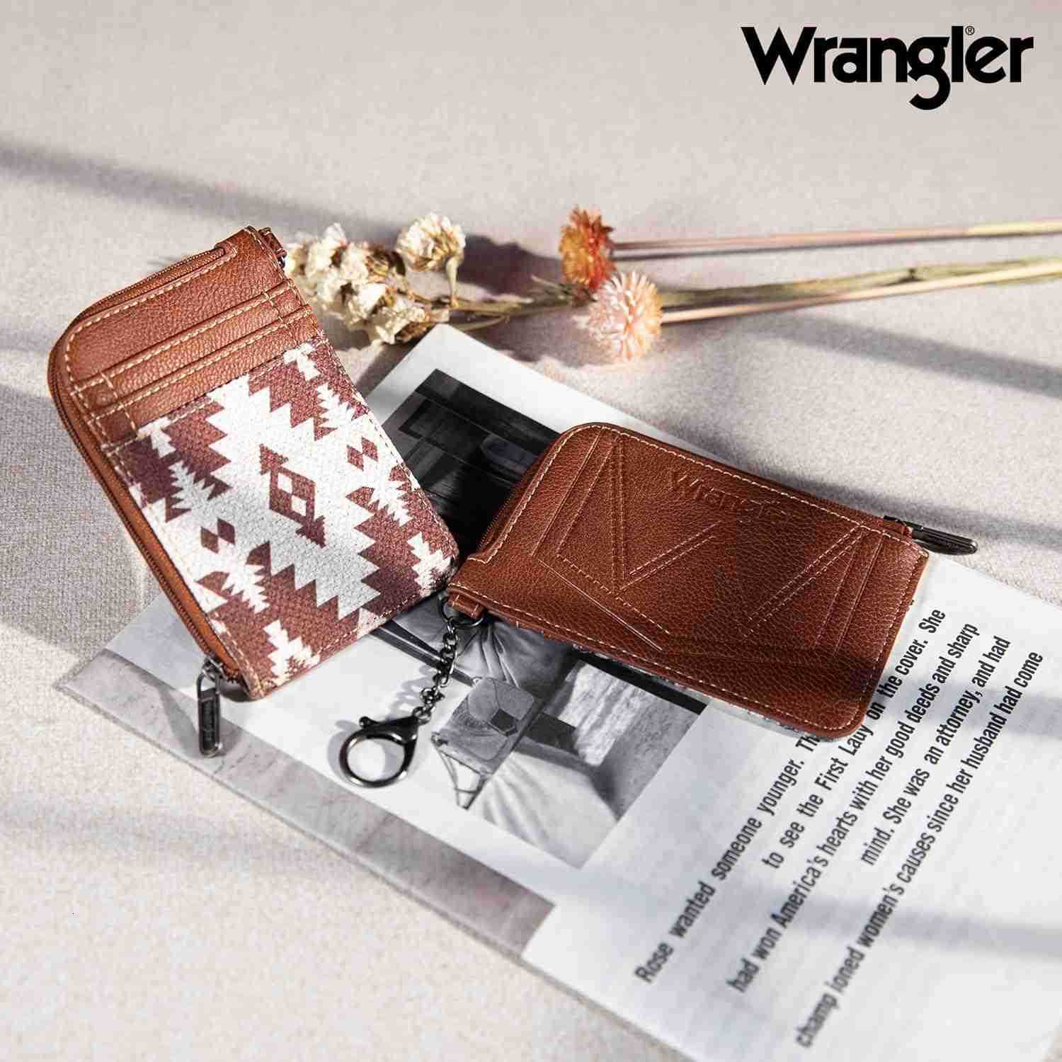 Card Wallet for Women Boho Aztec CARD Holder with Zipper PocketZ250910