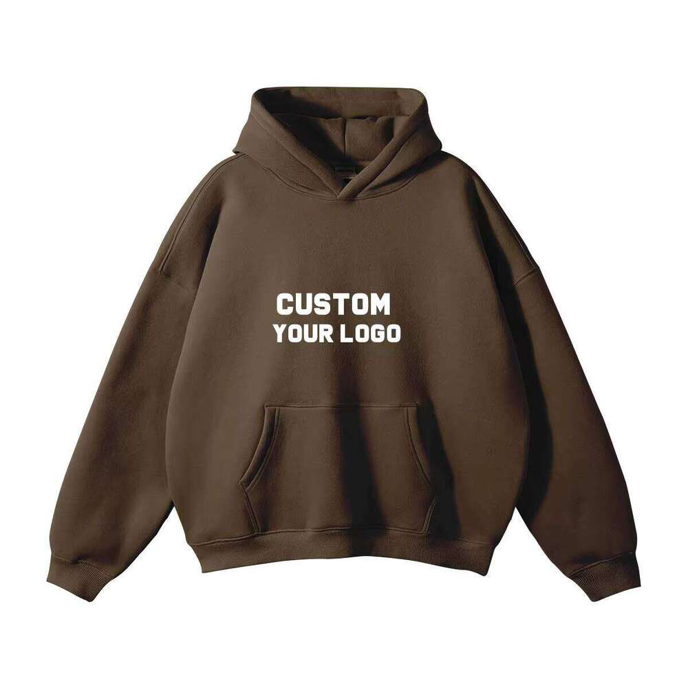 Logo Puff Print American Streetwear 380g Heavyweight Cotton Polyester Men's Regular Sleeve Hoodie and Sweatshirt