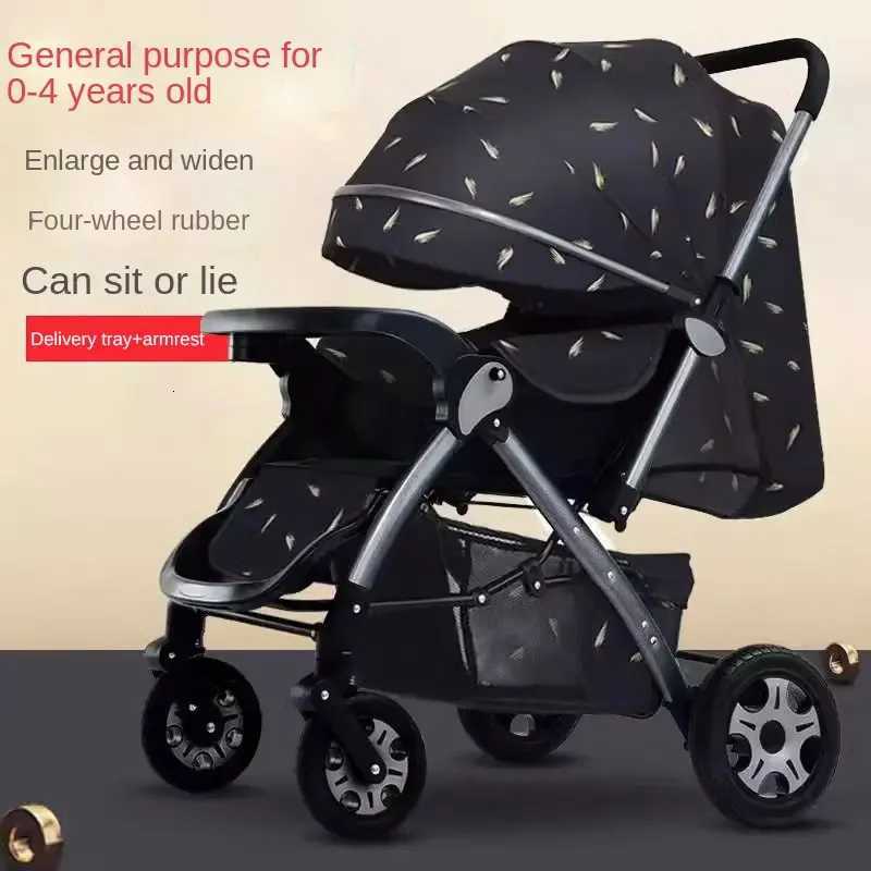 Newborn Baby Stroller TwoWay Implementation OneKey Folding Can Sit and Lie Waterproof Fabric Rubber Shock Universal Wheels W250910