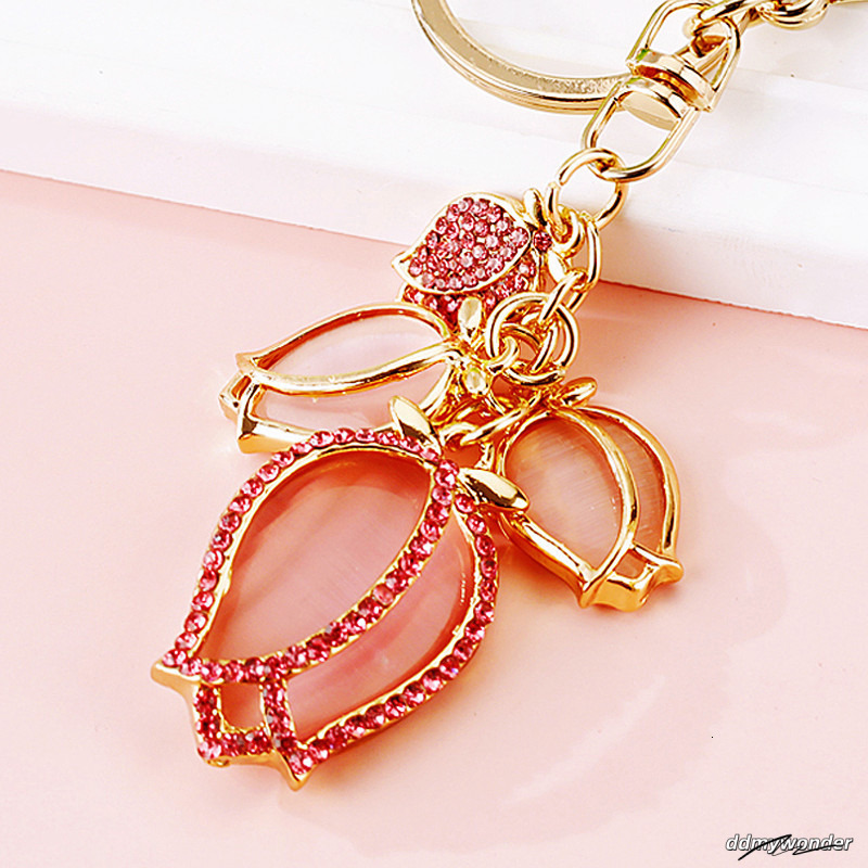 Elegant Floral Design Women's Metal Key Ring With Wholesale Options