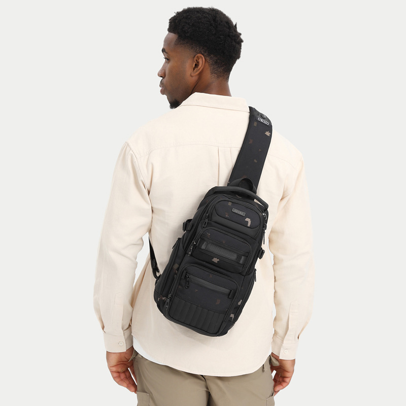 Free shipping ozuko new waterproof men's chest tide brand multi-function crossbody single-shoulder portable outdoor leisure travel bag