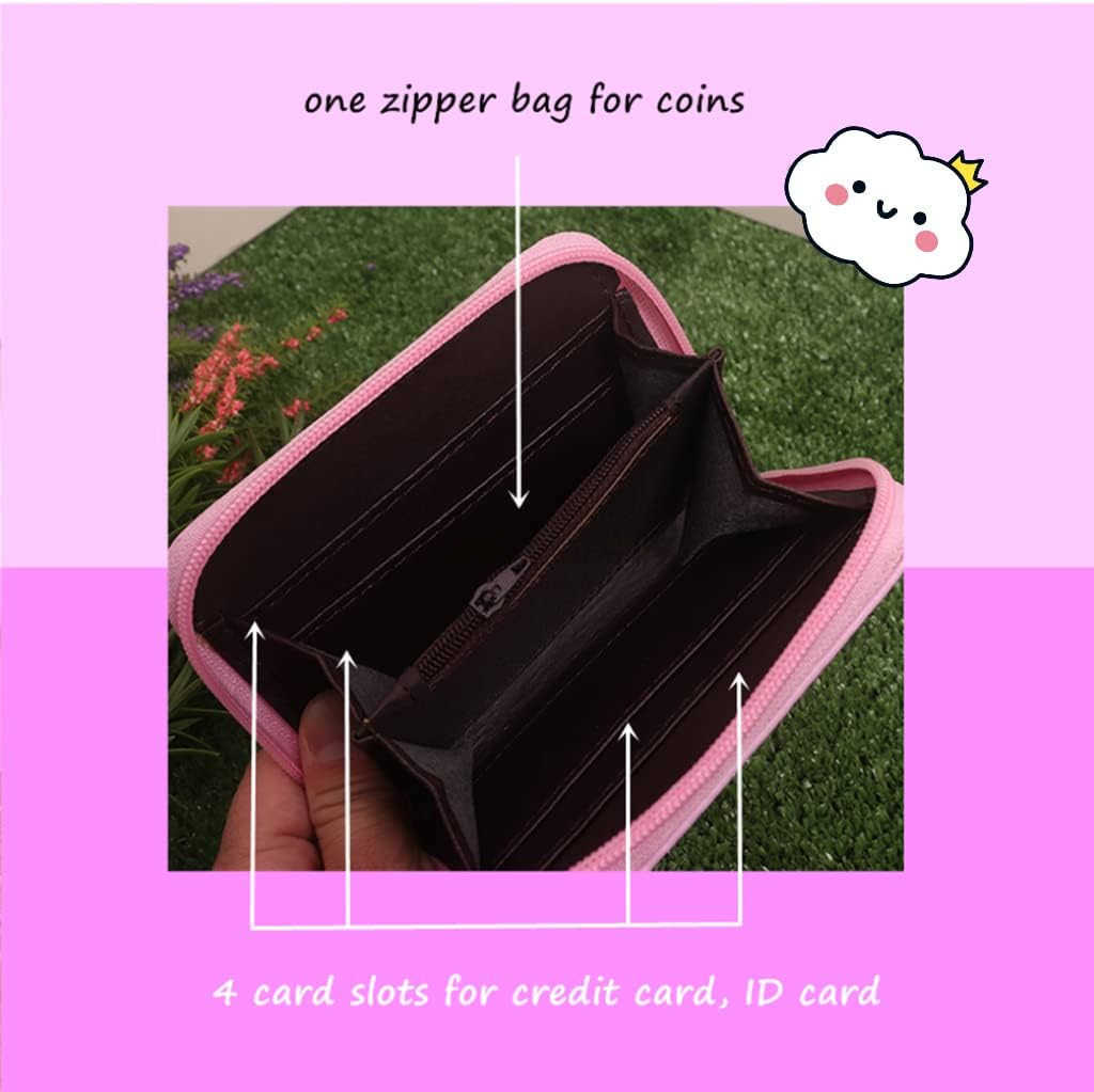 girls Kitty CAT Wallet With Strap Cute Cartoon Coin Purse and Small Pink Pouch for Little girlsZ250910