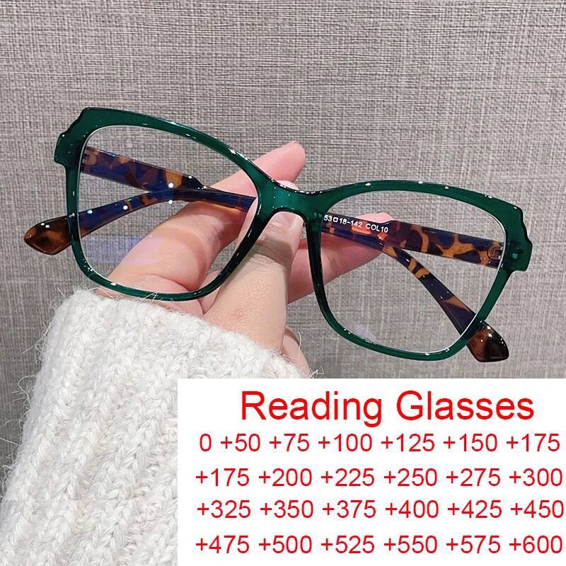 Elegant Women Brand Computer Gradient Irregular Big Frame Reading Glasses Anti Blue Light Prescription Eyeglasses ddmythur