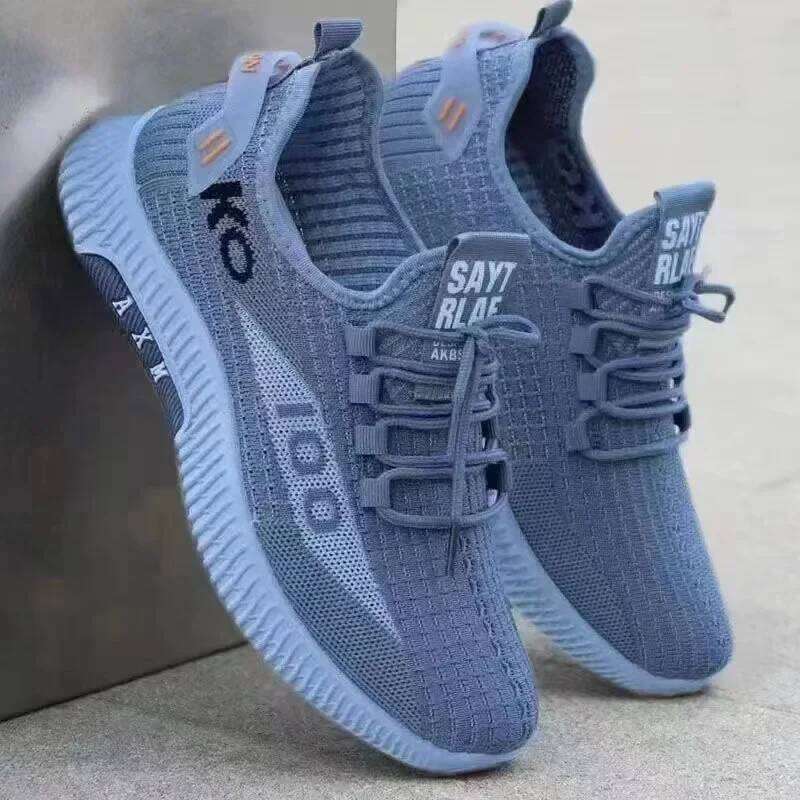 Summer Men's Sneakers Mesh Soft Sole Vulcanized Shoes Lace Up Non Slip Male Tennis Shoes Fashion Lightweight Men Shoes Hot Sale