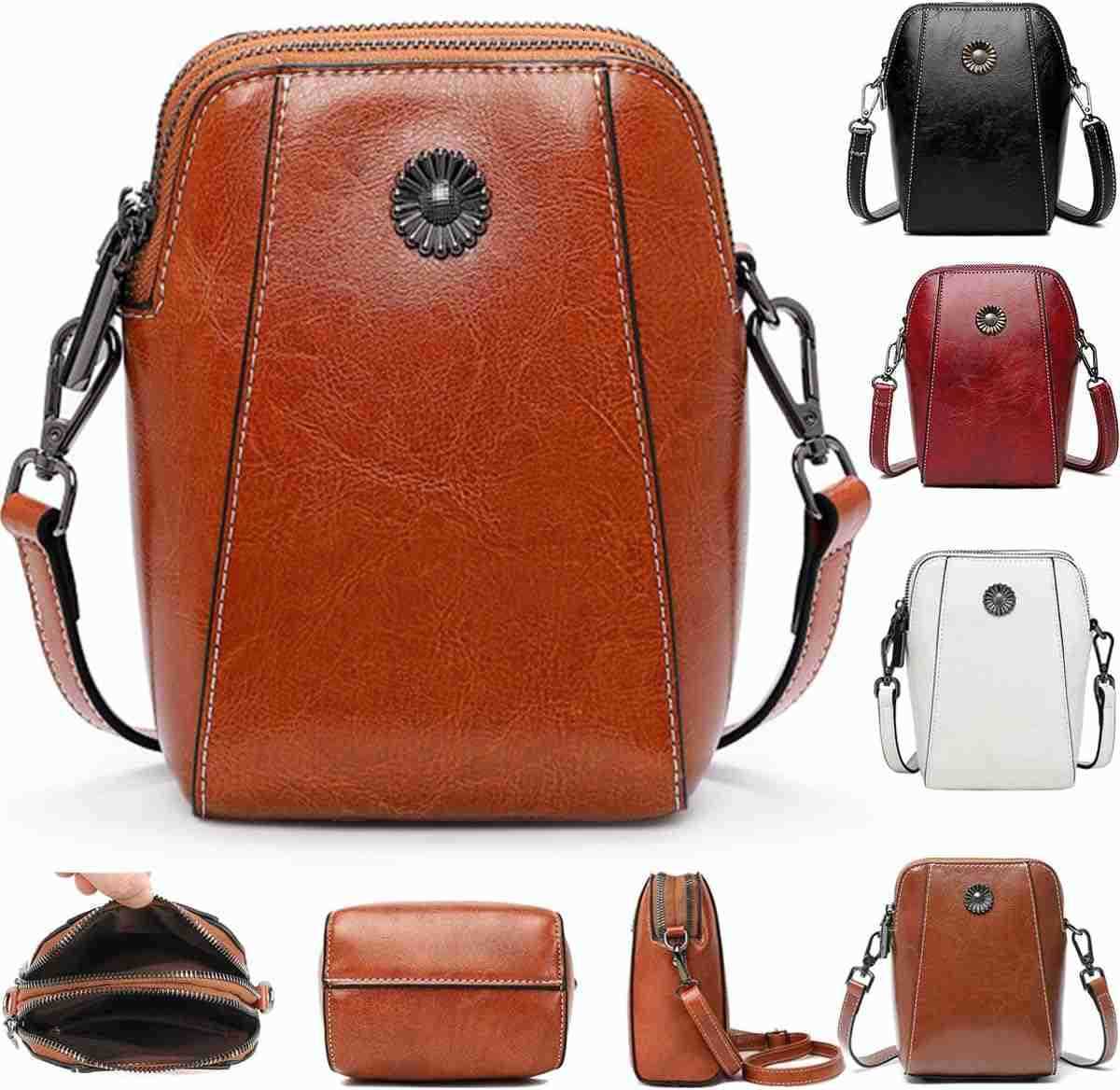 Leather BagSmall Crossbody Cell Phone Purse Wallet for WomenTouchscreen Phone Purse Crossbody Bag with Strap Z250910