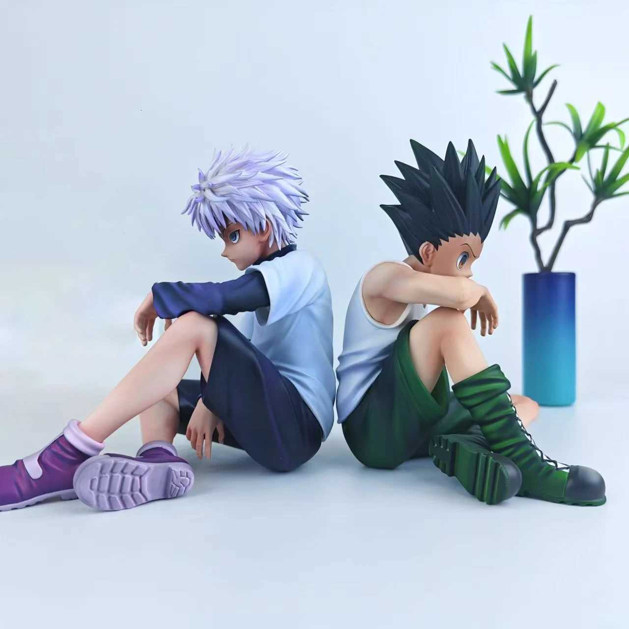 12cm HXH anime figures Killua Zoldyck GON FREECSS Sitting action figures PVC model toy Adult collection statues children GiftsXJ250910