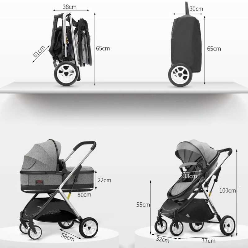 Baby Stroller Can Sit or Lie Down Simple Lightweight Foldable Highview Twoway Shockabsorbing Newborn Baby Stroller W250910