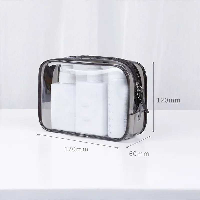PVC Transparent Cosmetic Bag Men Women Zipper Clear Makeup Bags Beauty Case Travel Organizer Storage Bath Toiletry Wash BagXJ250910