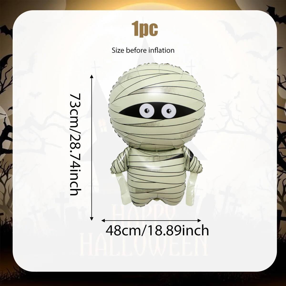 1/3 pcs mummy balloons, cute scary pumpkin, spider pattern, suitable for Halloween party, mummy, horror theme