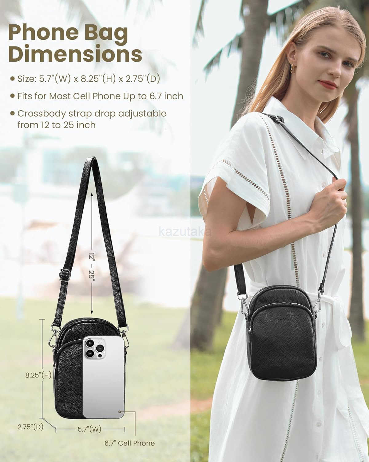 Genuine Leather Small Crossbody Bags for Women Trendy Travel Cell Phone Wallet Purses with RFID Blocking Card Slots Z250910