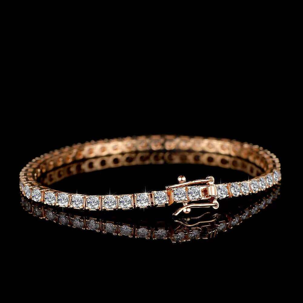 Newest Full S Women Bracelet for Wedding Engagement Rose Gold Plating VVS Dia Moissanite Jewelry