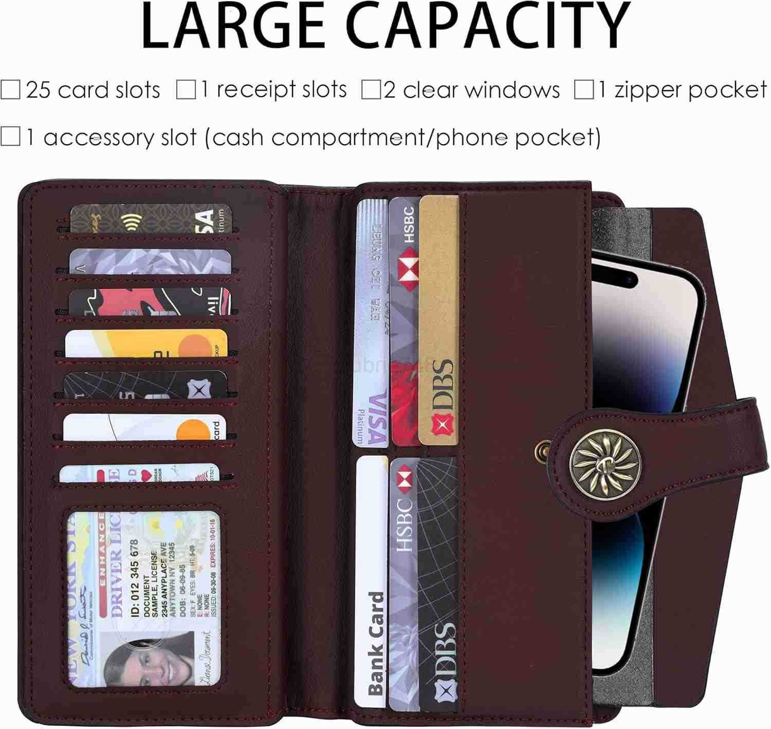 Womens Wallet RFID Blocking Trifold Clutch Large Capacity CARD Holder Travel PurseZ250910