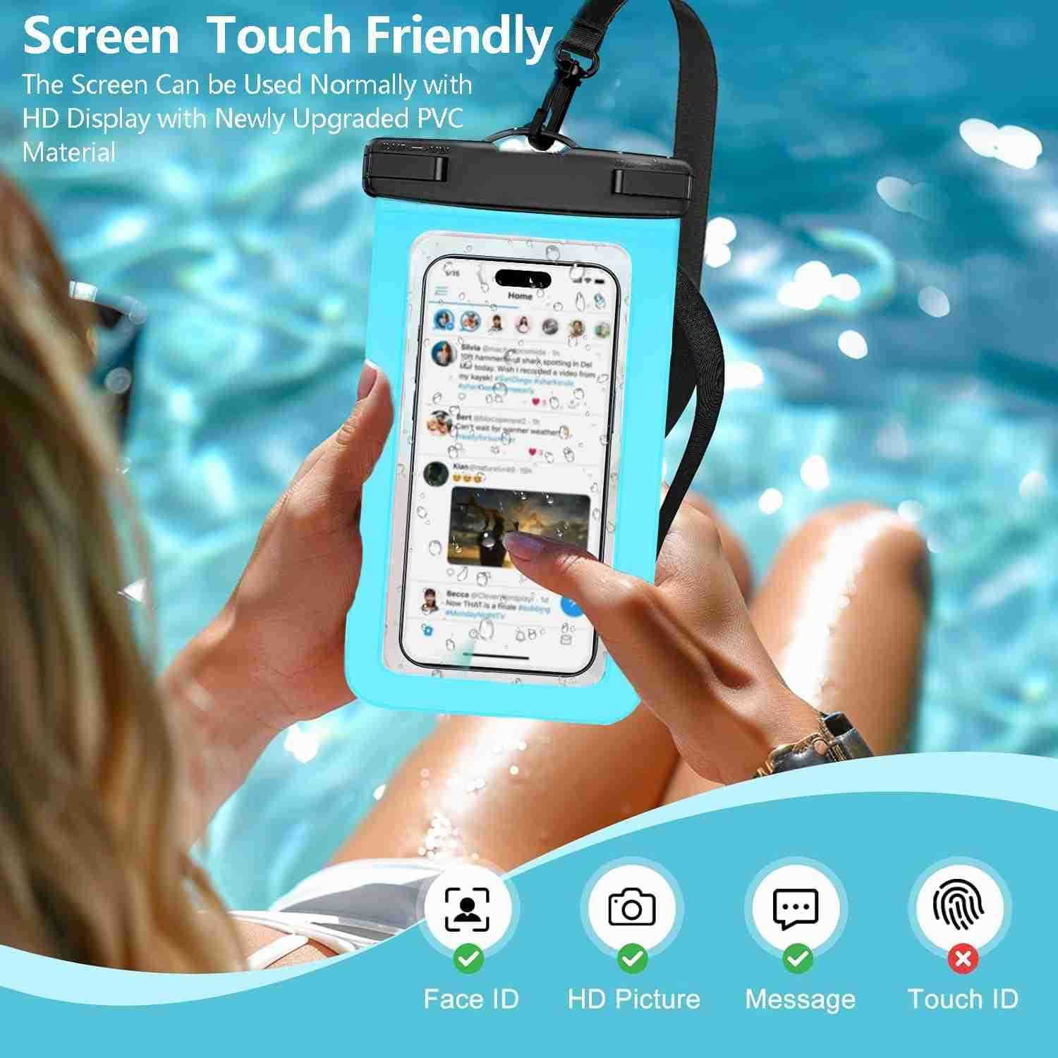 3 Pack Waterproof Phone Pouch IPX8 Universal Waterproof Case Dry Bag Phone Protector for iPhone 15 14 13 12 11 Pro Max Plus XS XR X 8 S23 S22 S21 S20 
