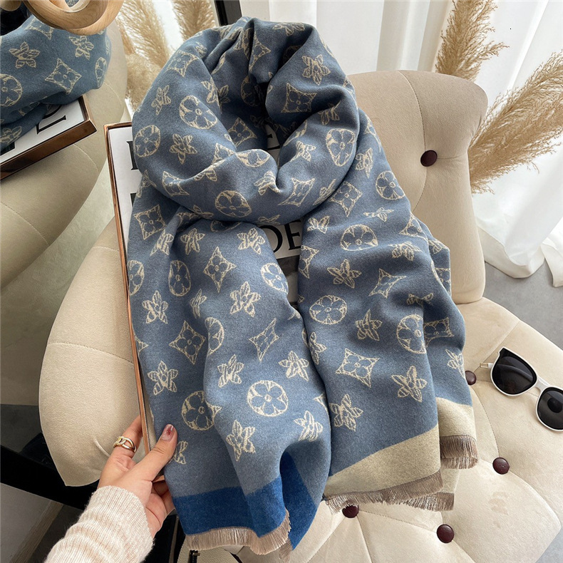Autumn Winter Imitation Cashmere Air-conditioned Room Long Outerwear Shawl Double-sided Warm Neck Scarf
