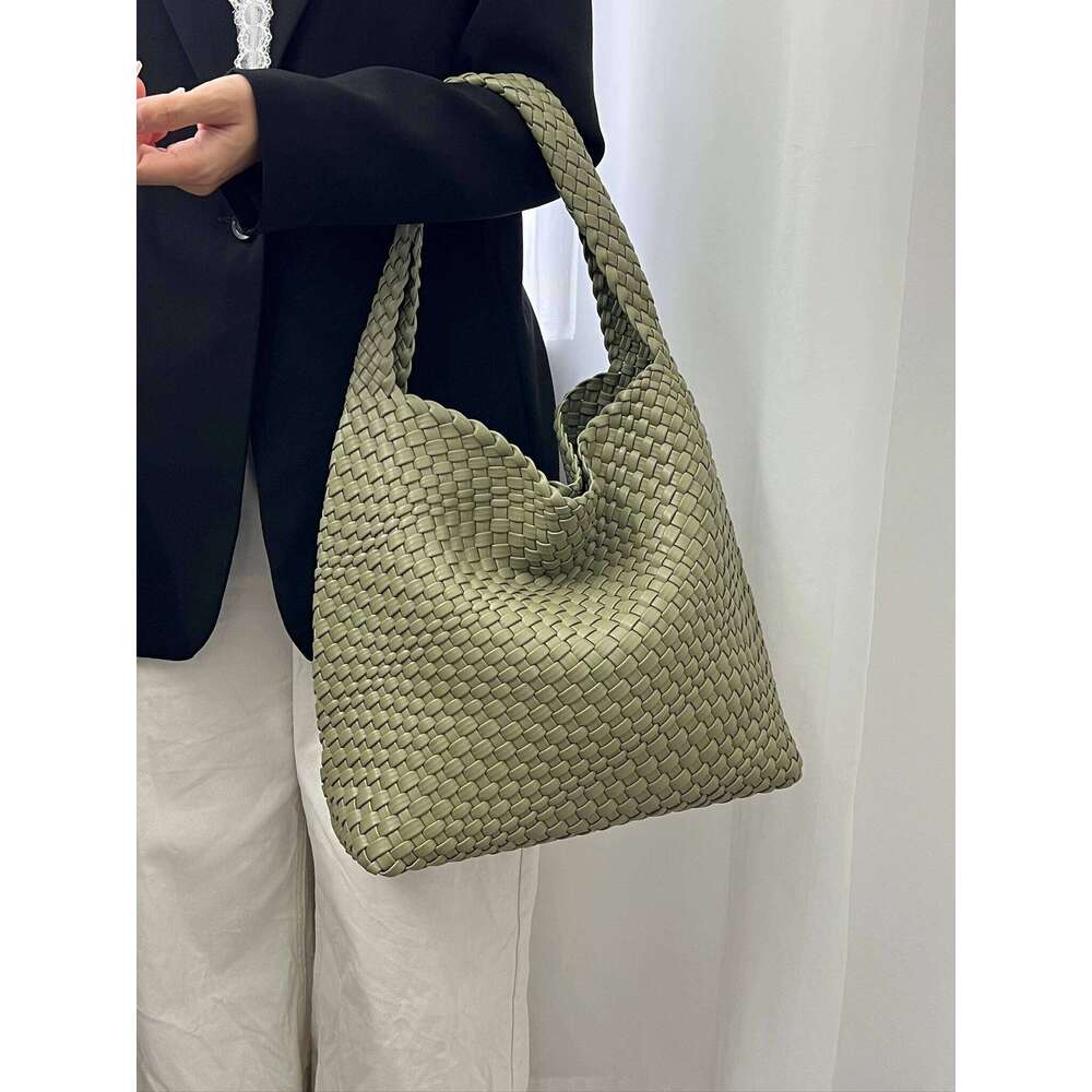 Purses And Handbags PU Leather For Women Woven Tote Shoulder Top-Handle Bag With Purse