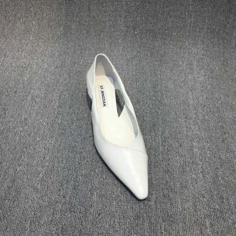 European and American Minimalist Womens Shoes 2024 New Design Sense Slim Heel Shallow Mouth Pointed Hollow Womens Single Shoes W250910