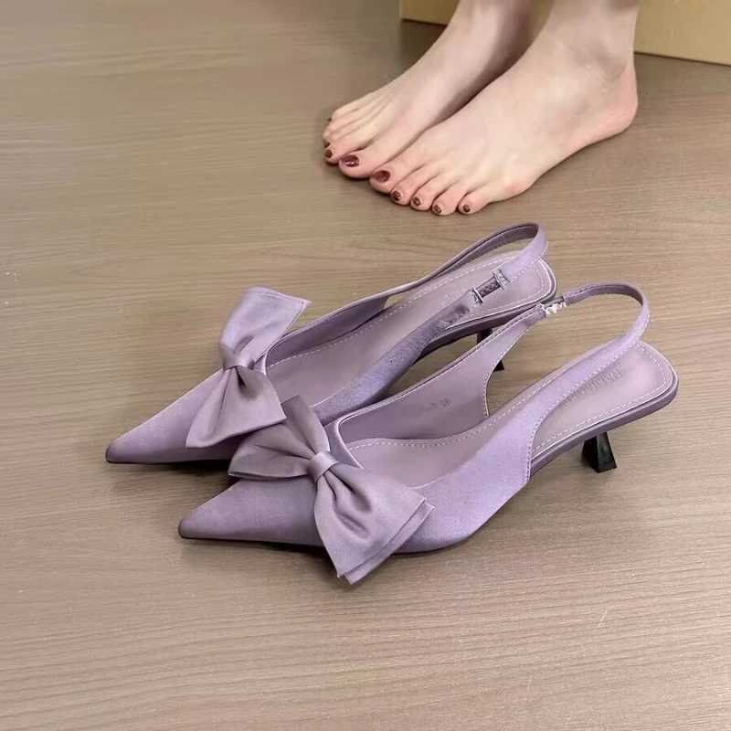 2025 Summer High Heel Women Sandals Fashion Butterflyknot Singbacks Pumps Ladies Party Dress Female Shoes W250910