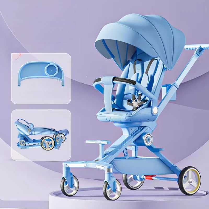 Baby stroller 0 to 3 years High view Shock absorption four wheels stroller folding Can sit or lie down lightweight baby stroller W250910