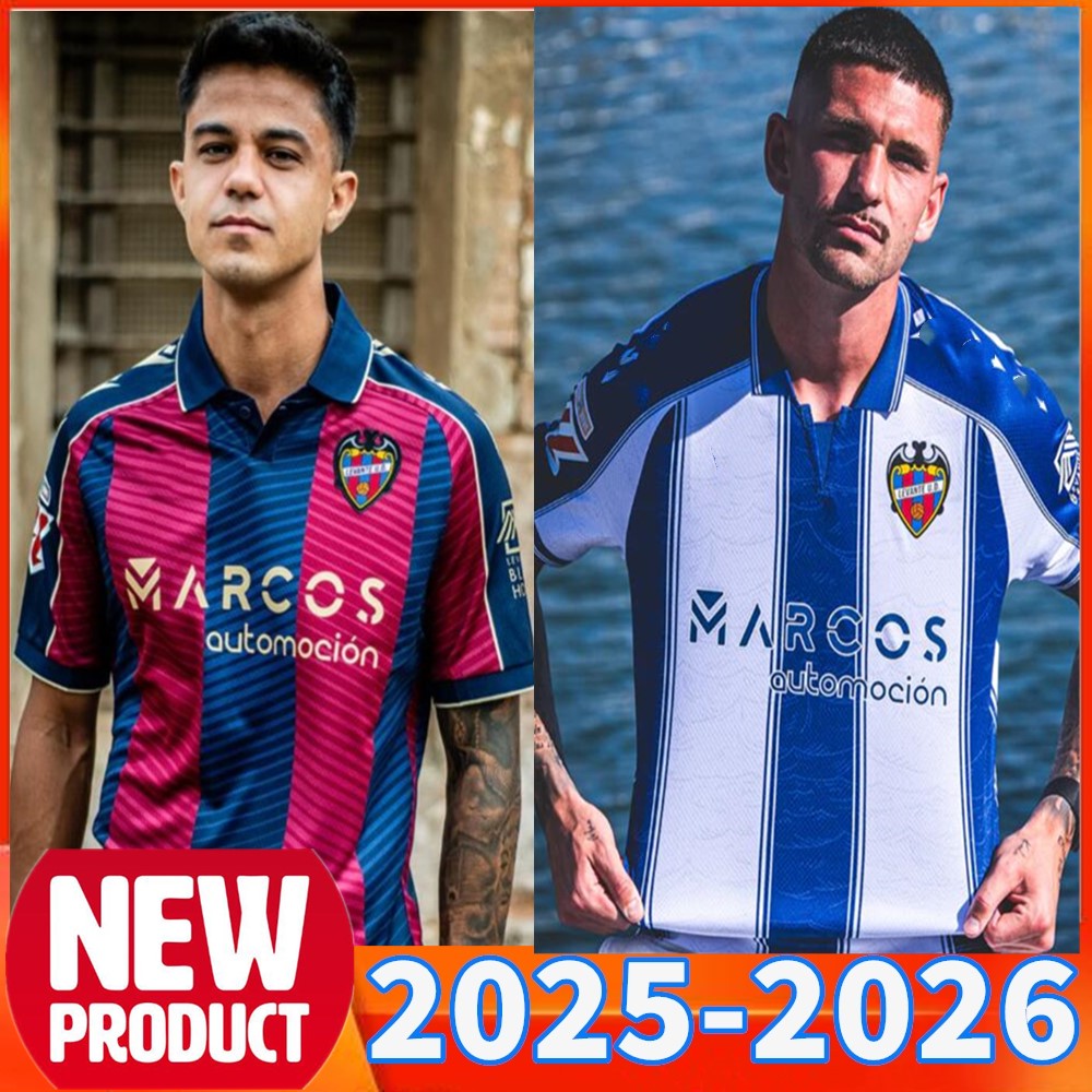 Levante UD Soccer Jerseys 25 26 Home red and blue away white and blue Released 100th Anniversary of Portal de Vallejo LUD Kit The Frogs Football shirt 2025 2026 Levante