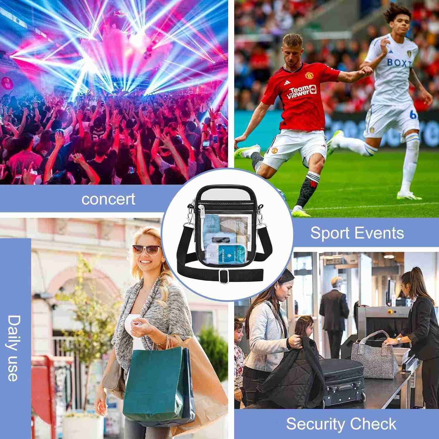 Small Clear Bag Stadium Approved Clear Purses Sports Stadium Events PVC Messenger Bag for Women Girls M250910
