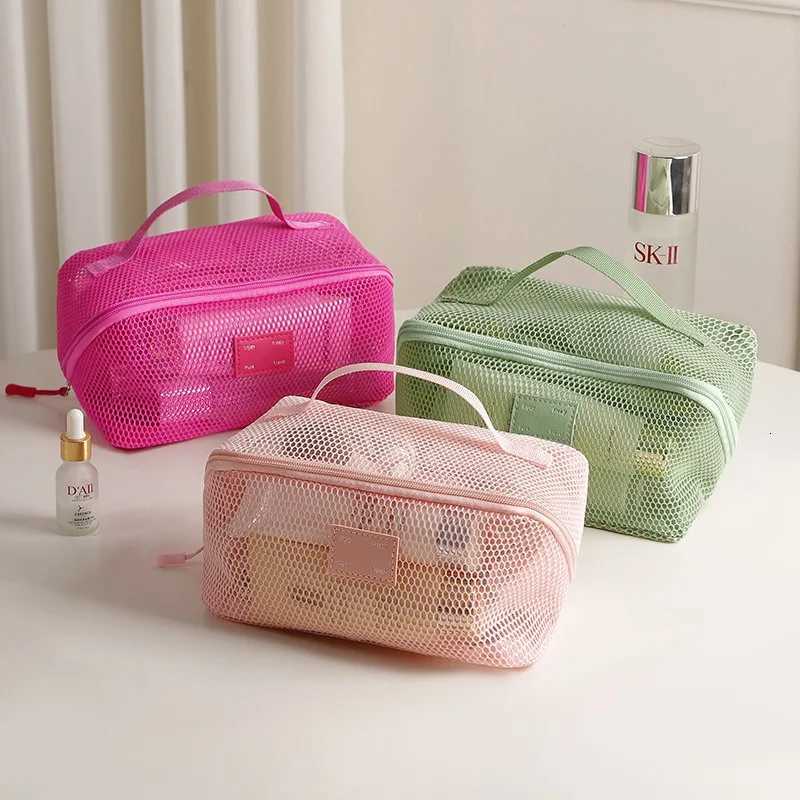 Simple Cosmetics Storage Bag For Women Largecapacity Waterproof Travel Portable Toiletries Storage Package Mesh Zipper BagXJ250910