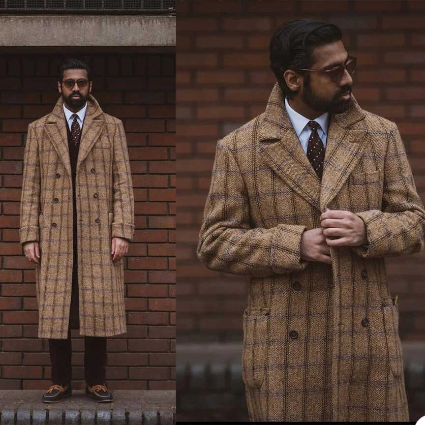Classic Overcoat Men Suit Slim Fit Coat Tailor-Made Party Beads Grid Suits Groom Groomsman Formal Occasions Size Customized Hot Sale C1735