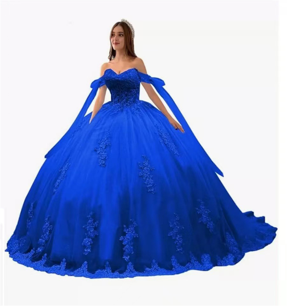 Elegant Lace Quinceanera Dresses Ball Gown Lace Up Corset 15 16 Birthday Prom Party Gown Vestidos De 15 Anos
