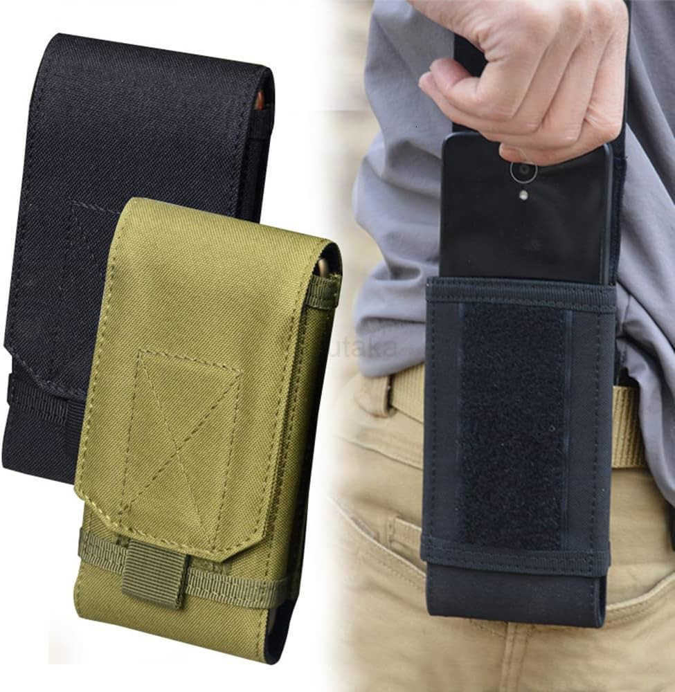 Tactical MOLLE Holster Army Mobile Phone Belt Pouch EDC Security Pack Carry Accessory Kit Waist Bag Case Compatible iPhone 13 14 15 Pro XS Max XR 7 8 