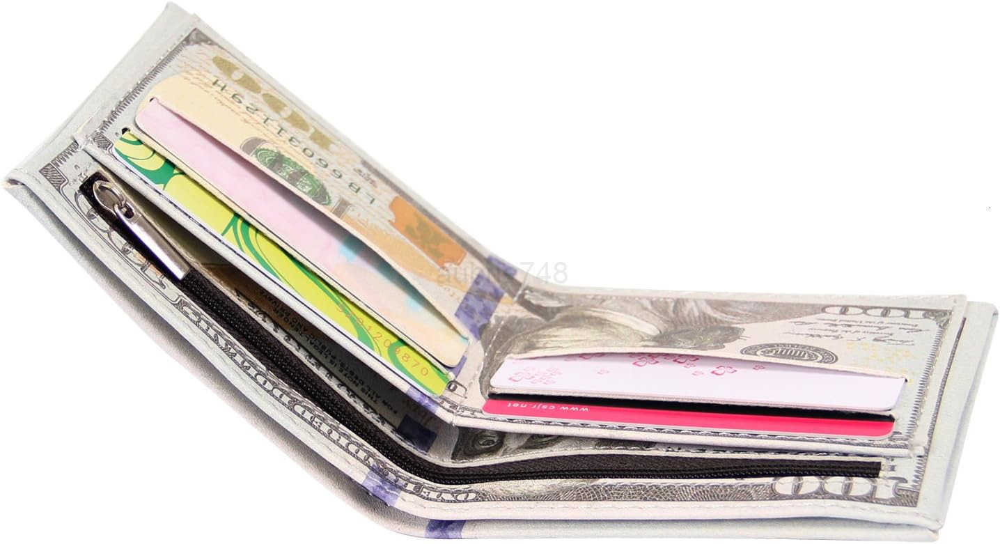 Men Us Dollar Bill Wallet Billfold Leather CARD Photo HolderZ250910