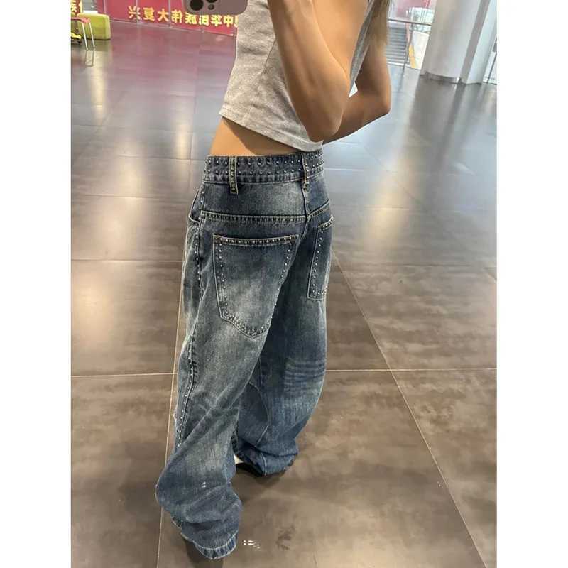 Vintage Blue Y2k Boyfriend Ripped Jeans Women Harajuku Baggy Denim Trouser Japanese 2000s Style Oversize Jean Long Pants Clothes Z250910