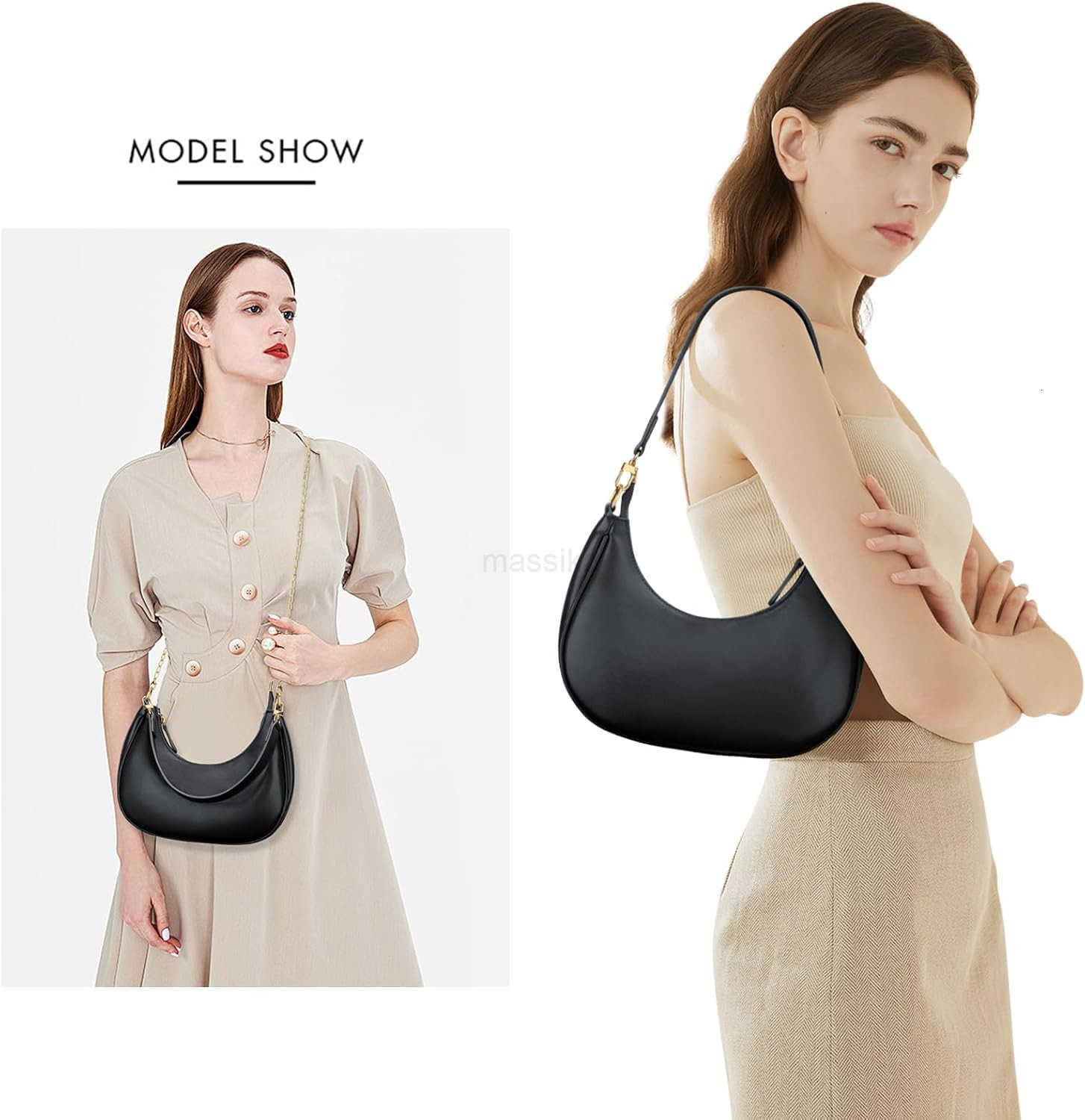 Shoulder Bag for Women Small Purse Cute Clutch Hobo Handbag Trendy Crescent Bag M250910