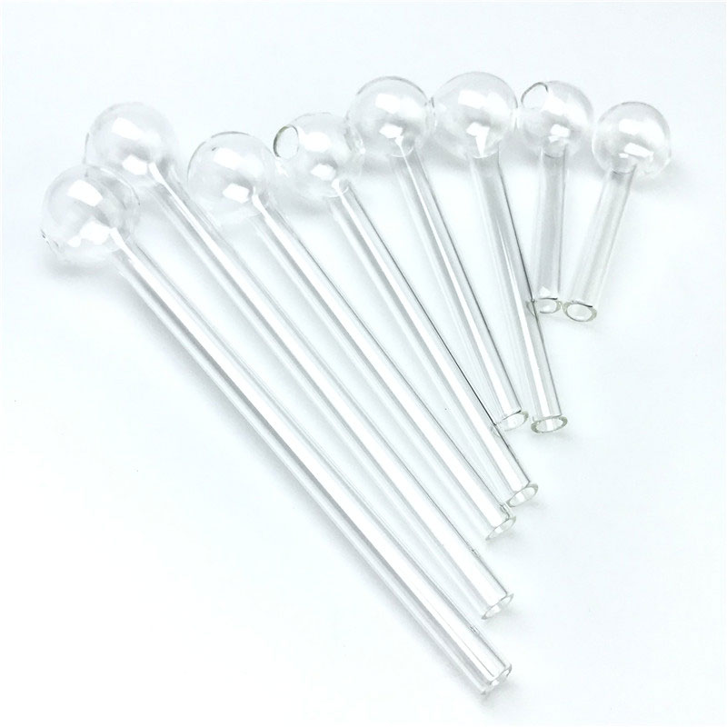 Goodsstore 6cm 10cm 12cm 15cm Glass Oil Burner Pipe 22mm Big Hole Ball Bowl 8x1mm Clear Thick Pyrex Straw Tube Hand Smoking Pipes