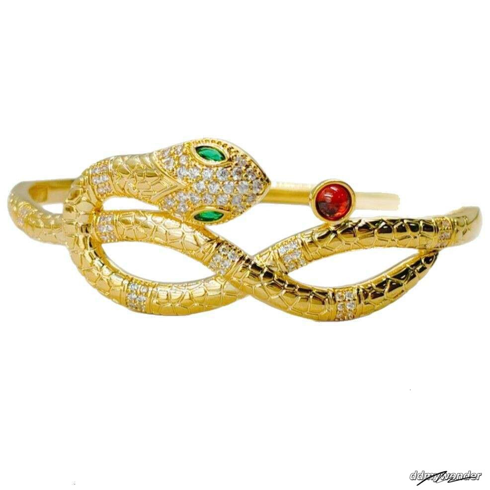 Multi-Layer Multi-Circle Inlaid Zircon Personality Fashion Jewelry Snake Pattern Interwoven Dia Wrap Bracelet ddmywonder ddmywonder ddmywonder