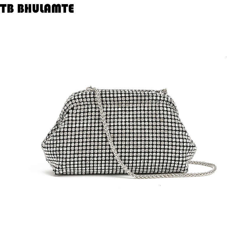 Free Shipping Designer Bag 2025 Luxury Bag Light Luxury Diamond-studded Shell Bag Rhinestone Evening Bag Women's Handheld Underarm Bag Diamond-st