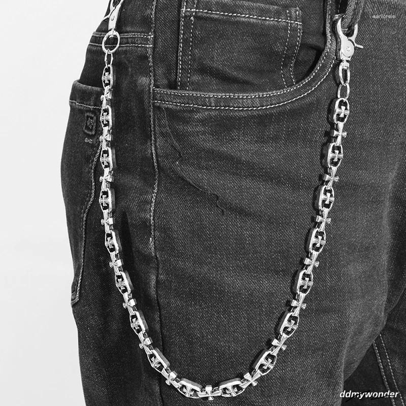 Keychains Punk Style Metal Dice Chain Belt For Men Hip Hop Gothic Pants Retro Waist ddmywonder ddmywonder ddmywonder