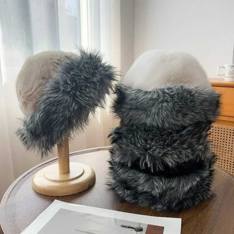 Mongolian Hat Winter Plush Faux Fur Ear Fl Hat Plush Warm Thermal Ear Protection for Women Men Cold Weather Winter Couple CsXJ250910