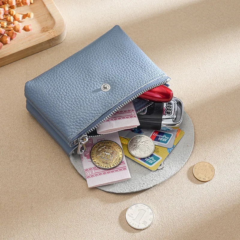Fashion Leather Coin Purse Custom Name Woman Man Business Zipper Card Wallet Engrave Initials Card Holder Wedding Gift250906