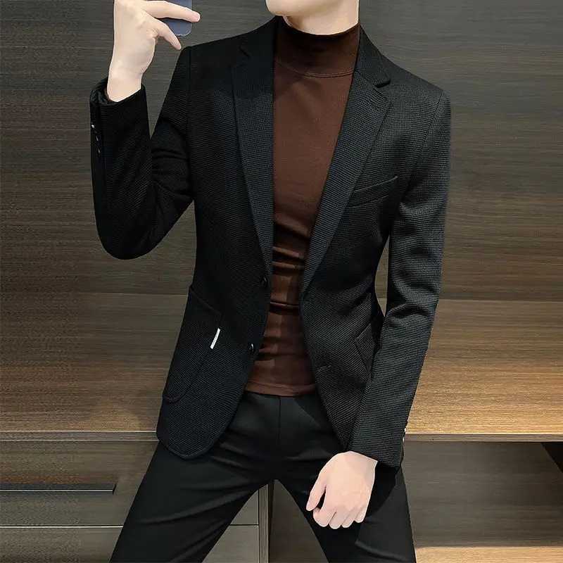 Male Business Blazer Spring Autumn Single Breasted Coat New In High Quality Fashionable Simple Clothing Mens Suit Dress Jackets W250910
