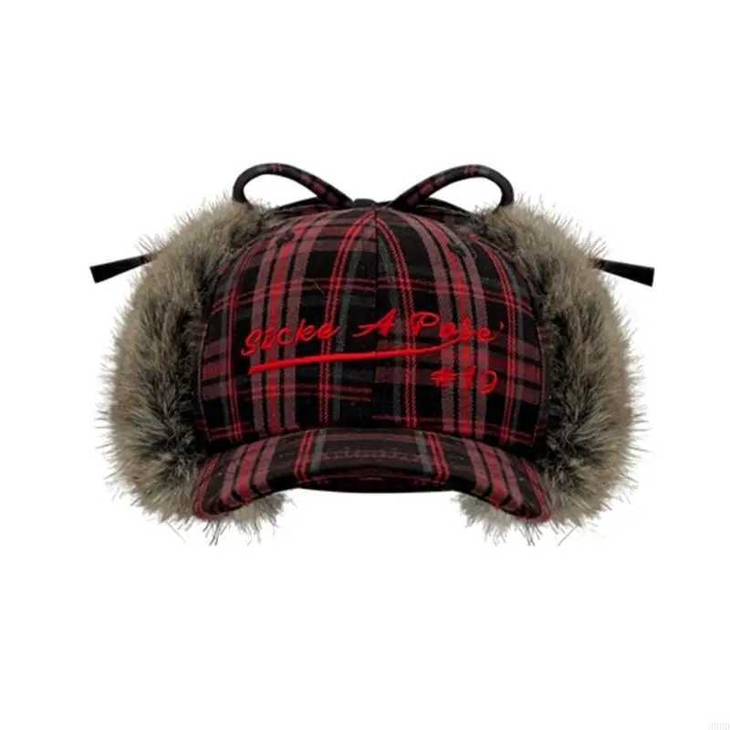 652F Women Baseball Hat 2000s Plush Earfl Fun Furry Hat for Idol Concert Shows Embroidery Cs for AdultsXJ250910