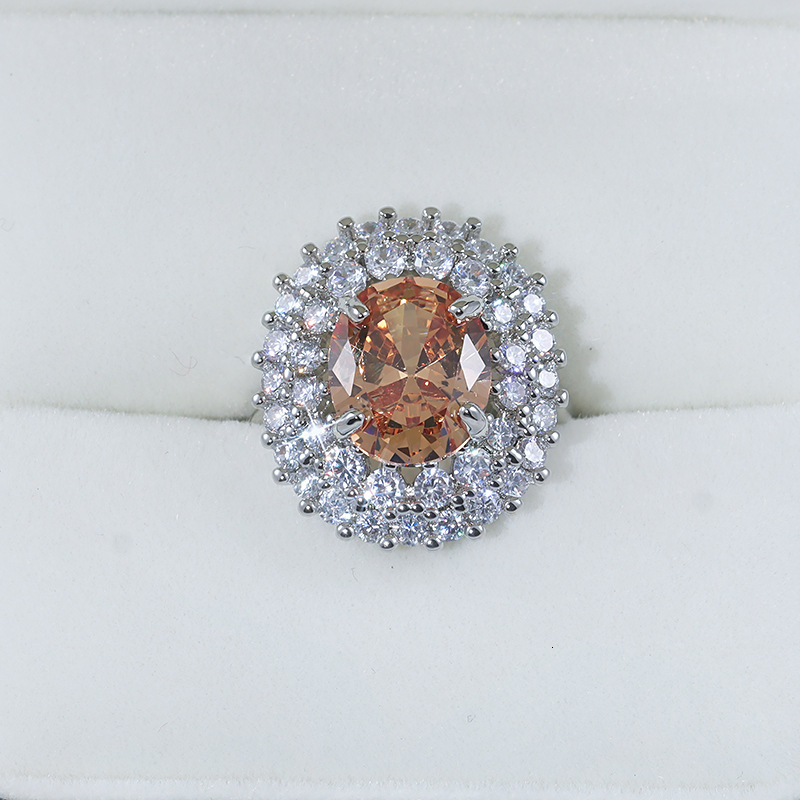 Luxury Brand Designer Jewelry Super Shiny Colorful Gemstone High-End Ring For Women, Ins Style, Luxurious And Elegant, Versatile Niche Design, Interne