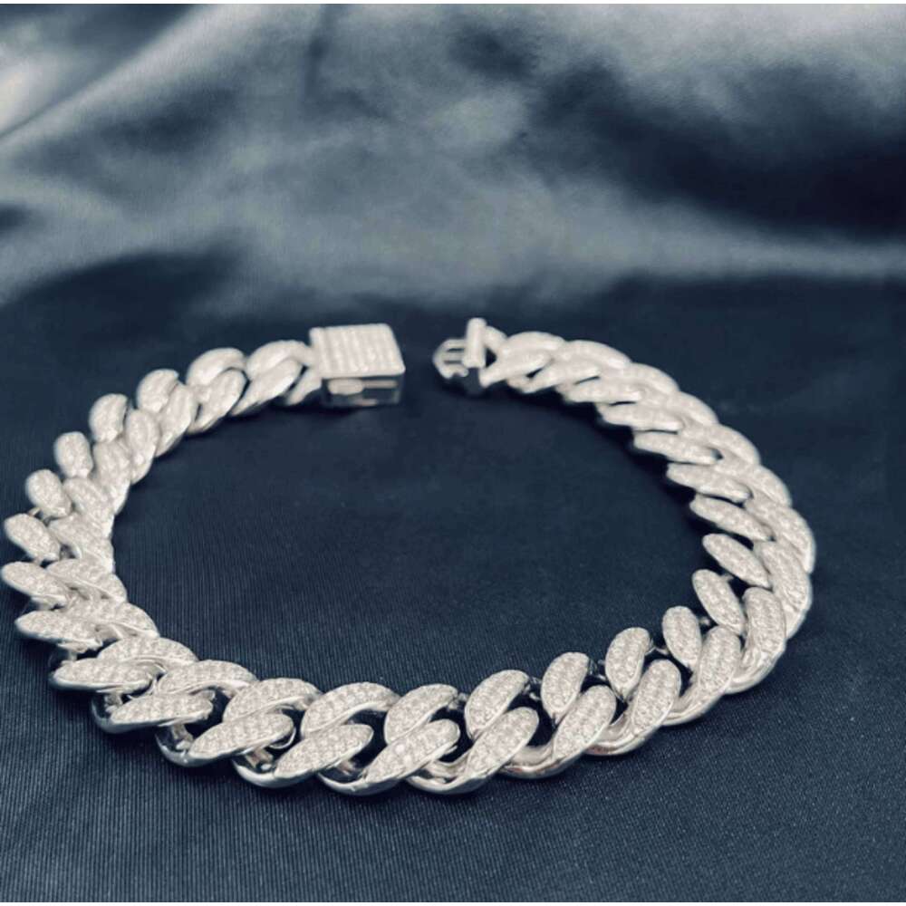 Miami link men women moissanite cuban bracelet available in sterling sier pass dia test