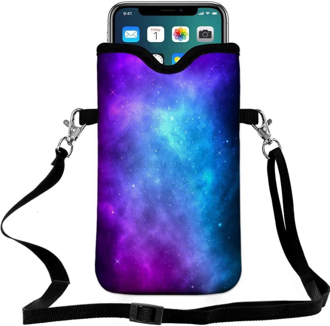 Cell Phone Sleeves Bag Case Crossbody Neoprene Holder Lanyard Phone Pouch for Women Men 75 X 45 Inches Flowers Z250910