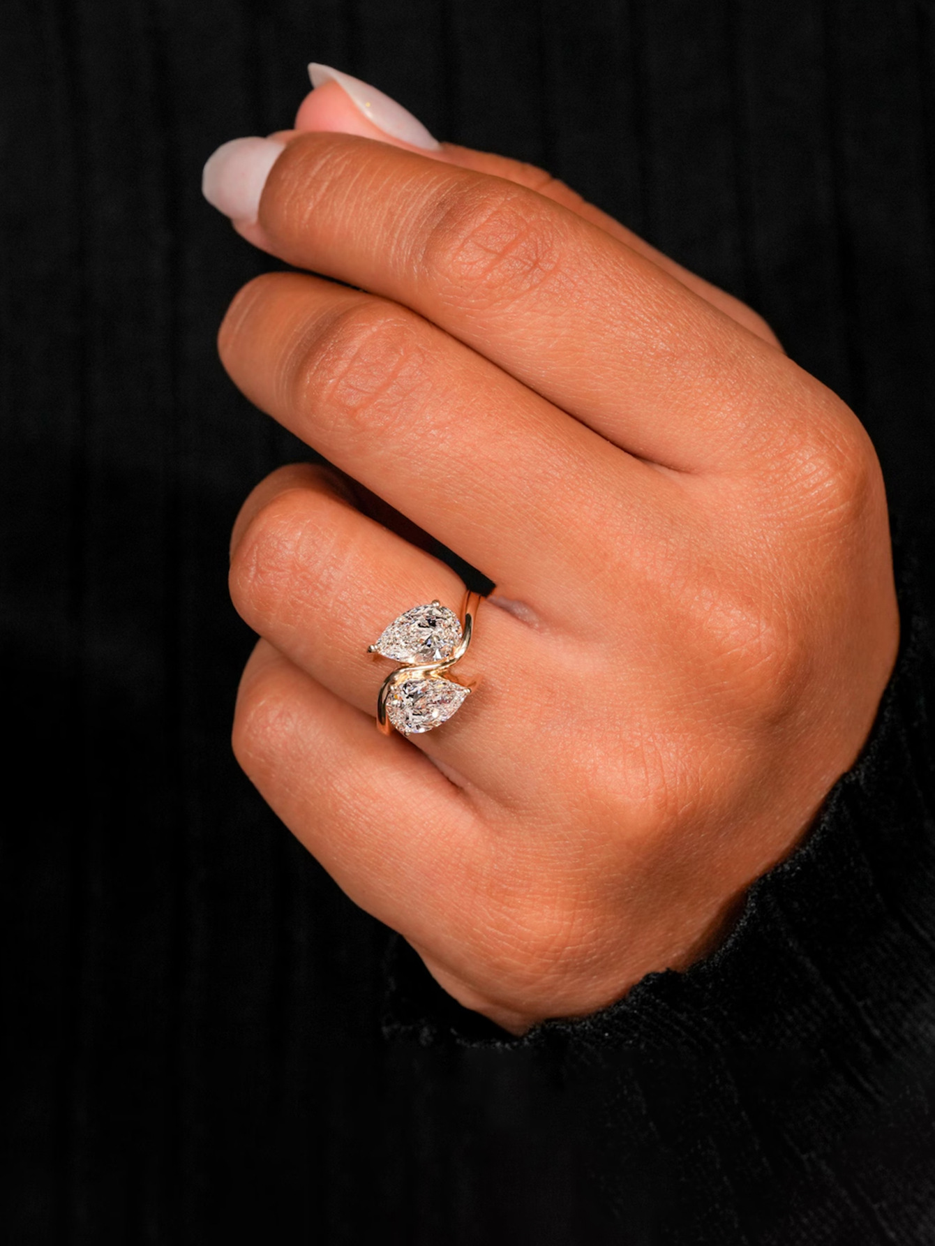 2025 Brilliant Wedding Rings Luxury Jewelry Real 100% 925 Sterling Silver Gold Fill Water Drop Lab Moissanite Diamond Party Eternity Women Engagement 