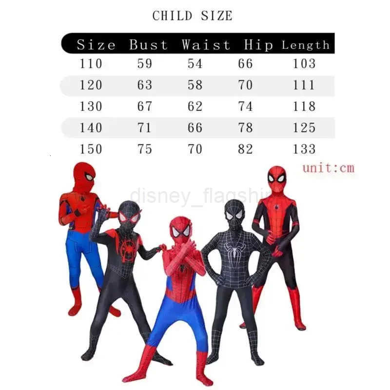 Disney Spiderman Cosplay Fantasy Costumes Jumpsuit for Boys Girls Miles Morales Superhero Halloween Carnival Zentai BodysuitXJ250910